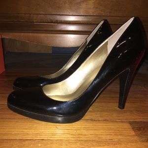 Guess Black Patton Heels Size 8